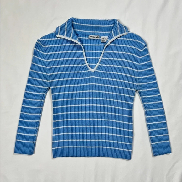 Vintage Y2K Energie Striped Top - Picture 3 of 5